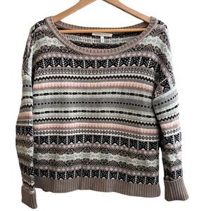 Victoria’s Secret Oversize Boho Print Pullover Sweater XS (roomy) Heavy Cotton